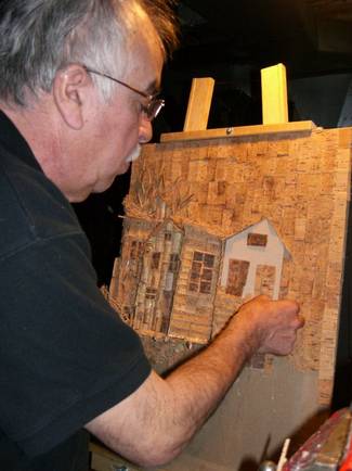 Nacho working on a cityscape in cork.